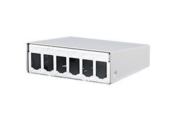 METZ CONNECT Aufputzgeh&auml;useModular E-DAT 6fach unbest&uuml;ckt reinweiss