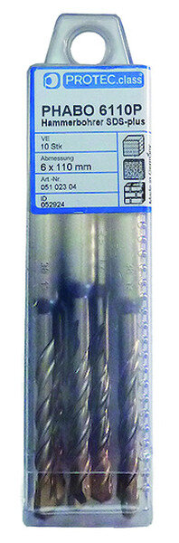 PROT Hammerbohrer PHABO6110P SDS-Plus 6x110mm PK=10Stk.
