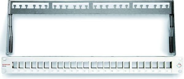 DAETWYLER Patchpanel 19 leer KS24x f&uuml;r 24xKeystone lichtgrau