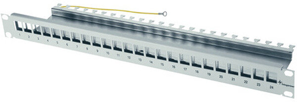 TELEG&Auml;RTNER 19 Patchpanel 1HE leer lichtgrau f&uuml;r 24x AMJ/AMJ-S Module RAL7035