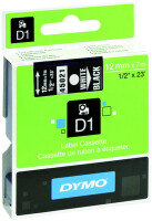 DYMO Schriftband 45021 12mm 7m weiss auf schwarz