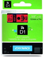 DYMO Schriftband 45017 12mm 7m schwarz auf rot