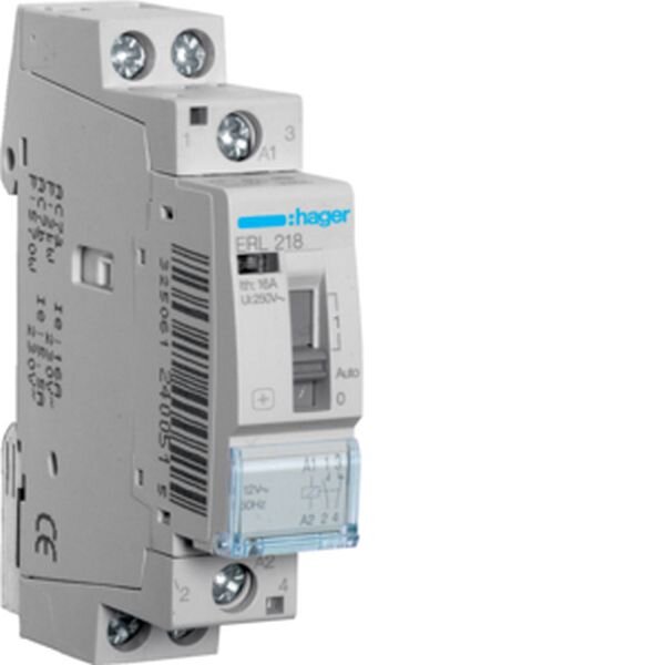 HAGER Installationsrelais ERL218 16A 1S+1&Ouml; 8/12V