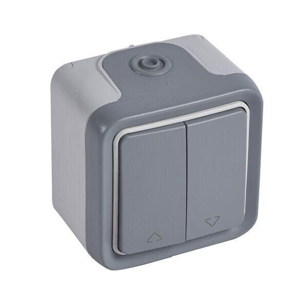LEGRAND Wippschalter Plexo IP55 69718 Jalousie FR AP grau