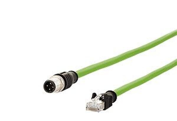 METZ CONNECT Verbindungsleitung M12+RJ45 g. AWG26 4p. D-kodiert 5,0m