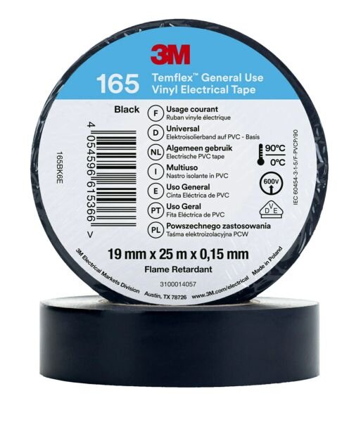 3M Temflex Isolierband 165 Schwarz 19mmx25m
