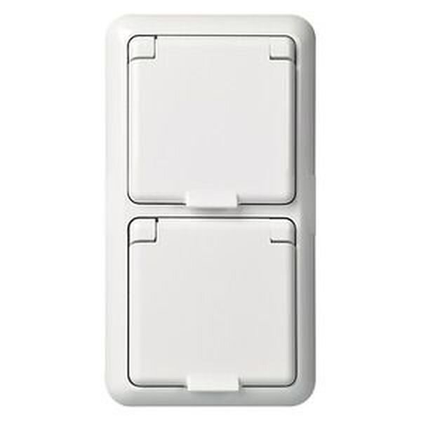 ELSO Steckdoseneinsatz 225414 2fach 16A FASHION IP44 reinwei&szlig;