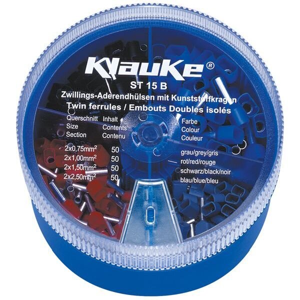 KLAUKE Streudose m. iso. Zwillin.- Adere. 2x0,75-2x2,5qmm