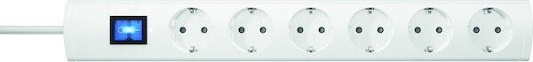 PROT Steckdosenleiste PTSD90 6Sw1 90&deg;T&ouml;pfe Sch. 6f ws 1,4m