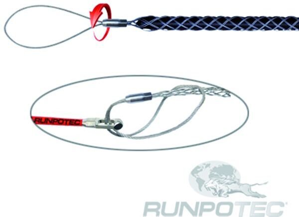 RUNPOTEC Kabelziehstrumpf mit Schlaufe und Drallausgleich 6-9mm
