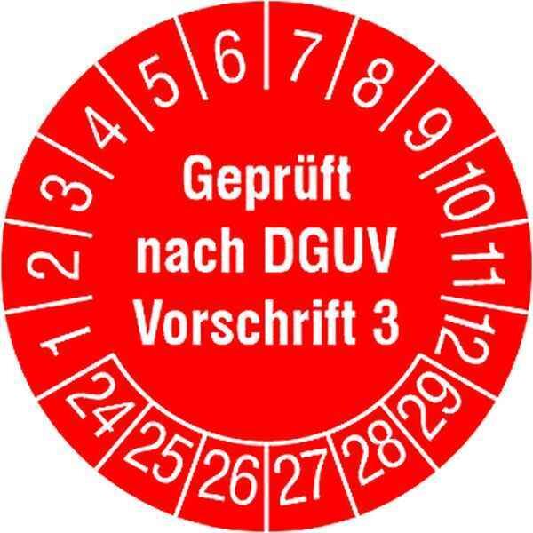 PROT Pr&uuml;fplakette PPPPDGUVV32024 Gepr&uuml;ft nach DGUV V3