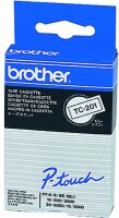BROTHER Schriftband TC-201 12mm/7,7m weiss/schwarz
