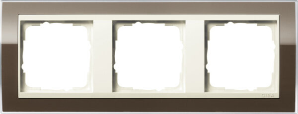 GIRA Rahmen 0213761 3fach + ZR cw Event Klar Braun