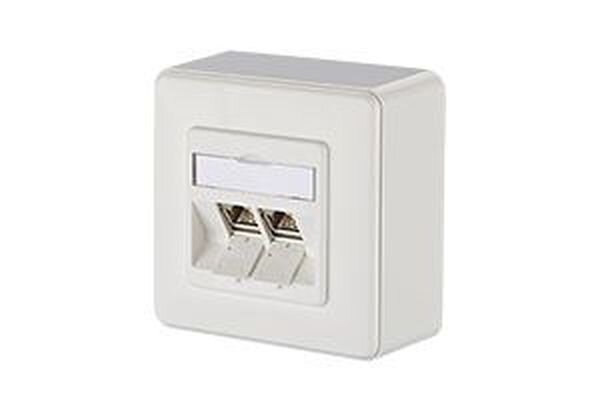 METZ CONNECT Datenanschlussdose reinweiss 2xRJ45 E-DATModul Cat.6 8/8(8)AP