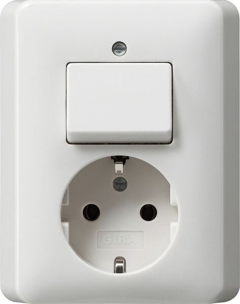 GIRA Kombination 017603 Wechsel + SCHUKO Standard 55 Reinwei&szlig; gl&auml;nzend
