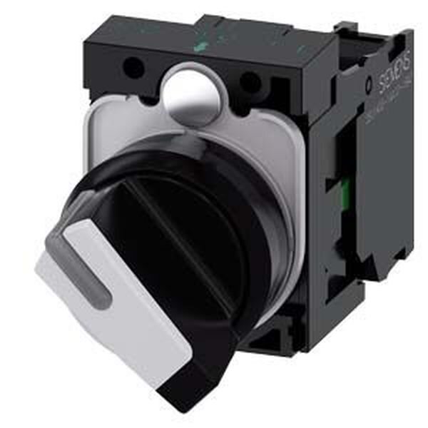 SIEMENS Knebelschalter beleuchtbar 22mm rund schwarz weiss