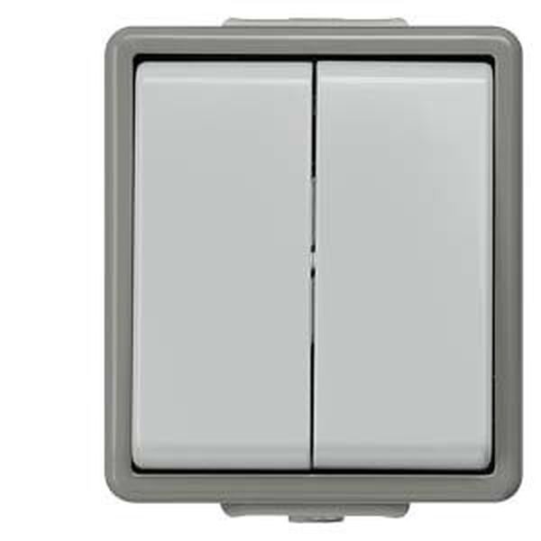 SIEMENS AP-Doppelwechselschalter 5TA4708 IP44 10A 250V 66x75mm