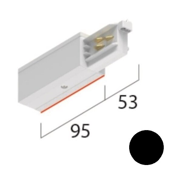 EUTRAC Einspeisung LB24 3~ Onetrack rechts schwarz