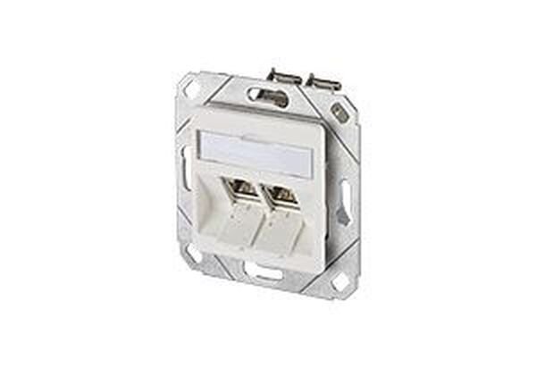 METZ CONNECT Datenanschlussdose reinweiss 2xRJ45 E-DATModul Cat.6A 8/8(8)UPk