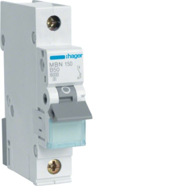 HAGER Leitungsschutzschalter MBN150 1polig B50A 6kA 1M