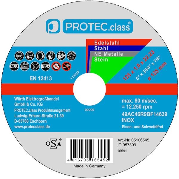 PROT Trennscheibe PTMU125 Multi 125x1,0x22mm (PK=10Stk)