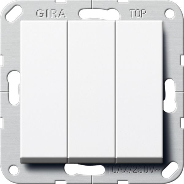 GIRA Wippschalter 283003 Ein/Aus 3f System 55 Reinwei&szlig; gl&auml;nzend