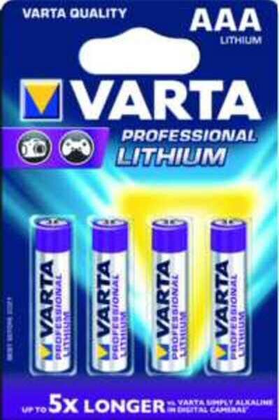 VARTA Batterie Micro 06103 Prof. Lithium AAA 4Blister (MHD)