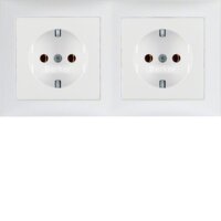 BERKER Steckdosenkombination SCHUKO 47209909 polarweiss matt