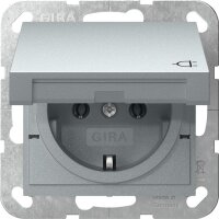 GIRA Steckdose SCHUKO 445426 Klappdeckel System 55 F Alu...