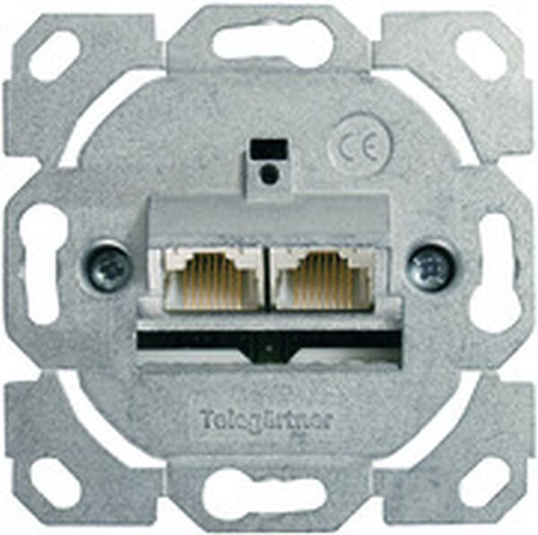 TELEG&Auml;RTNER Datendose Cat6A ISO AMJ45 8/8 UP/0 2xRJ45 o. Zentralplatte