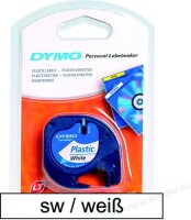 DYMO LetraTAG Schriftband 91221 12mm weiss Plastik