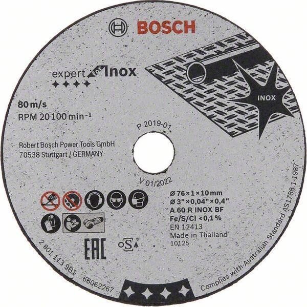 BOSCH Trennscheibe 76x1x10mm Expert f&uuml;r Inox PK=5Stck