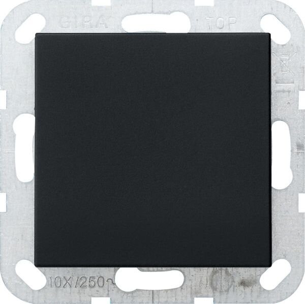 GIRA Blindabdeckung 0268005 + Tragring System 55 Schwarz matt
