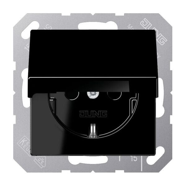 JUNG Steckdose SCHUKO A1520KLSW 16A 250V Klappdeckel Duroplast Serie A schwarz