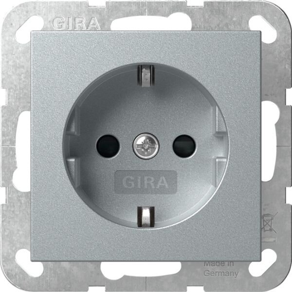 GIRA Steckdose SCHUKO 445326 mit erh&ouml;htem Ber&uuml;hrungsschutz System 55 F Alu