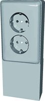 ELSO Steckdose 515500 2fach 16A RENOVIERUNG perlweiß
