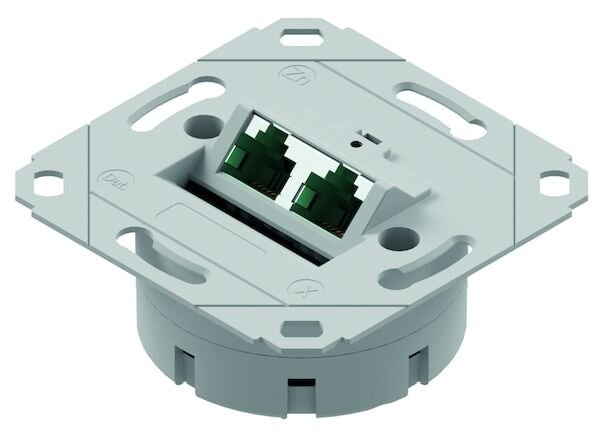 PROTEC.net Datendose LSA+ kompakt PNDD6A2 Cat6A-ISO 2xRJ45 o. ZP Design