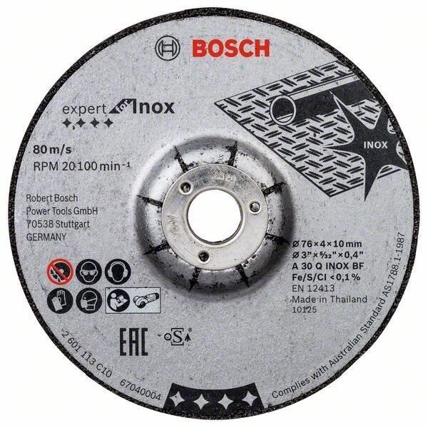 BOSCH Schruppscheibe Expert for Inox 76x4x10mm (VPE=2Stk.)