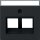 GIRA Abdeckung 2640005 30&deg; Tragring 2 fach System 55 Schwarz matt