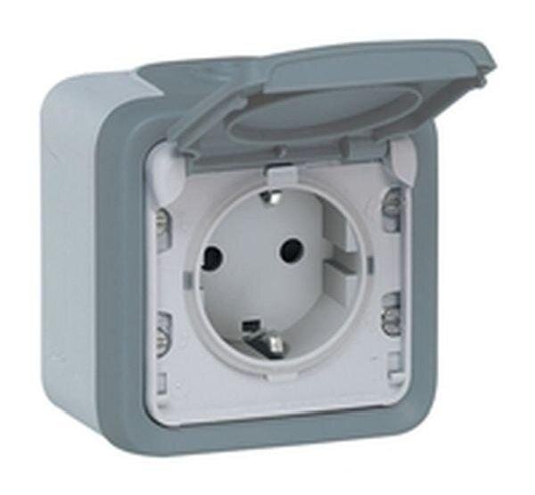 LEGRAND Steckdose 69730 1fach FR AP Plexo IP44 grau