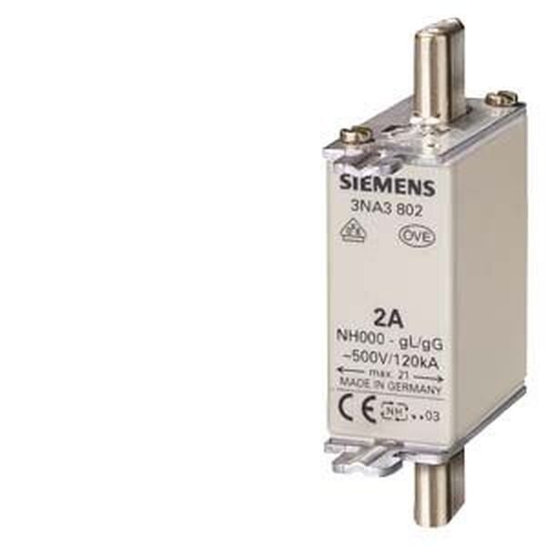 SIEMENS NH000-Sicherungseinsatz 3NA3824 mit Stirnkennmelder 80A