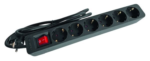 PROT Tischsteckdose PTSDS 6s 6fach mit Schalter schwarz