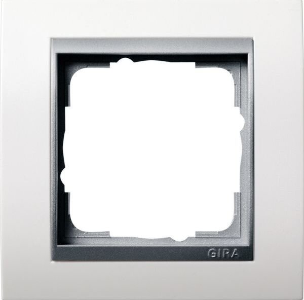 GIRA Rahmen 0211806 1fach + ZR Alu Event Reinwei&szlig; gl&auml;nzend