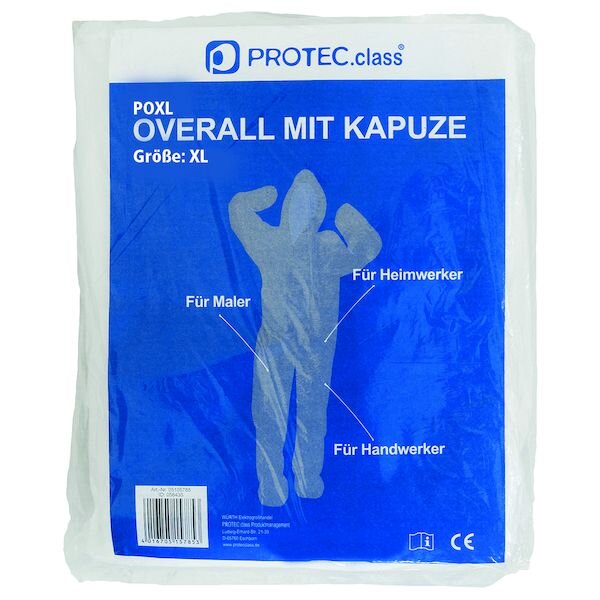 PROT Overall POXL Gr.XL m. Kapuze wei&szlig;