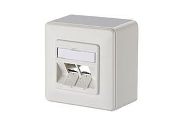 METZ CONNECT Moduldose 2Port AP leer 43mm reinweiss