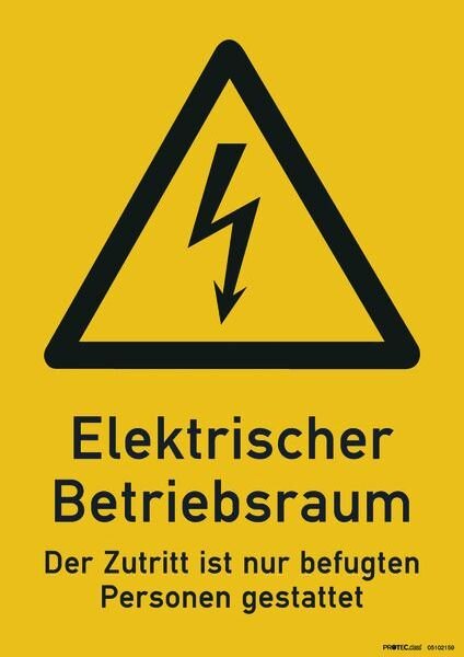 PROT Warnschild Elektr. Betriebsraum PWSEB (210x297mm)