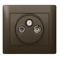 LEGRAND TV-Abdeckung 771289 3Loch Hirschm. Galea dark bronze