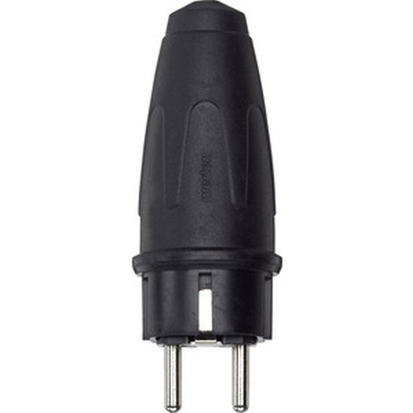 MERTEN Gummi-Stecker SCHUKO 122151 Gummi-SCHUKO-Stecker schwarz