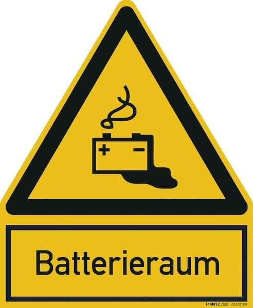 PROT Warnzeichen Batterieraum PWZBR (200x244mm)