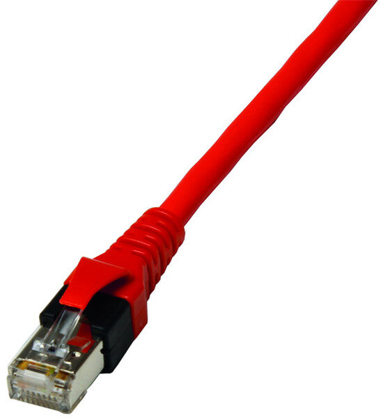 PROTEC.net Patchkabel halogenfrei rot PPK6A Cat6A-ISO 4P27 S/FTP 2xRJ45 1,0m